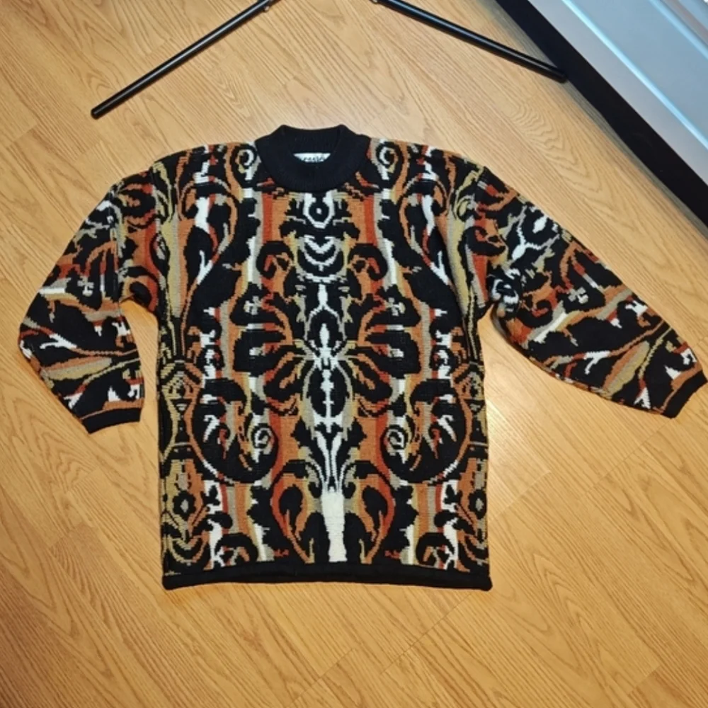 Vintage 90s Premiere Designer Collection Abstract Sweater Men's Medium Coogi Sty